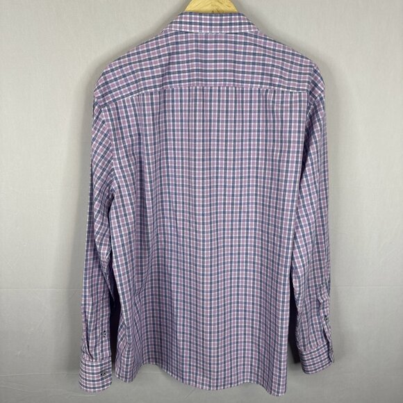 Untuckit Shirt Men’s 2XL Red Blue Plaid Long Sleeve Button Up Cotton - Picture 5 of 8